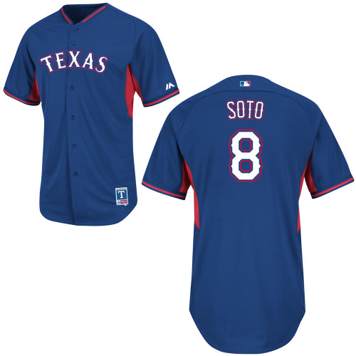 Geovany Soto #8 MLB Jersey-Texas Rangers Men's Authentic 2014 Cool Base BP Baseball Jersey